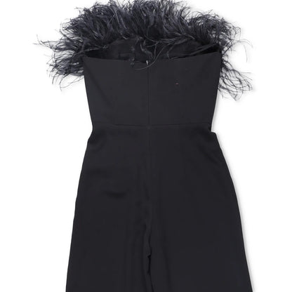16ARLINGTON Womens Taree Strapless Jumpsuit with Feather Trim Black 8 RRP 990 — View 7