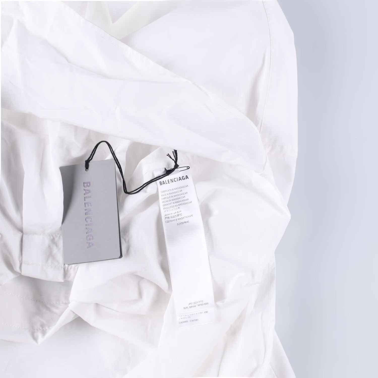 BALENCIAGA OWN BUY Womens Layered Shirt Button-Up White Size 3 RRP 1219.9 — View 2