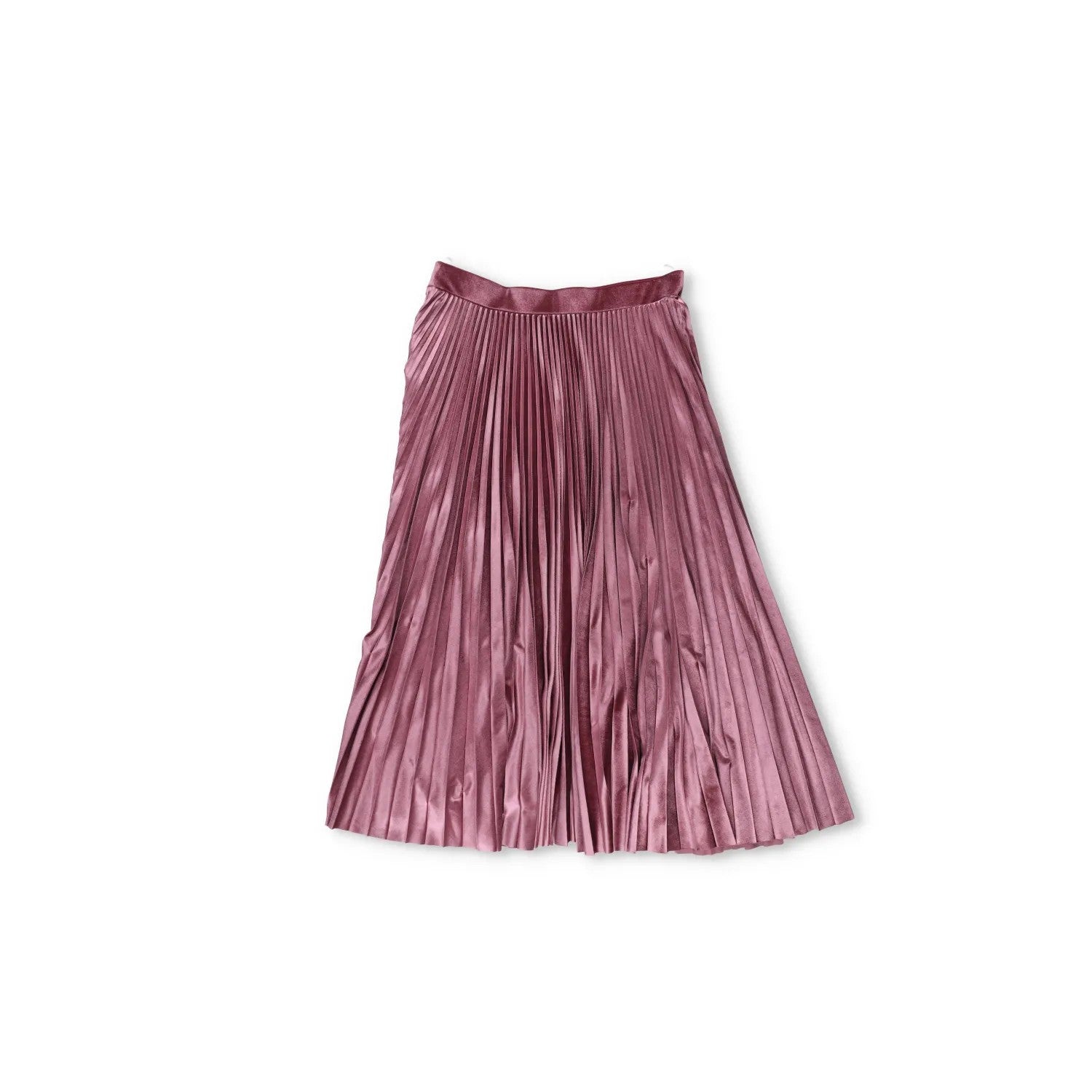VALENTINO Womens Midi Skirt Satin Pleated Pink Shiny Polyester Blend M RRP 1450 — View 9