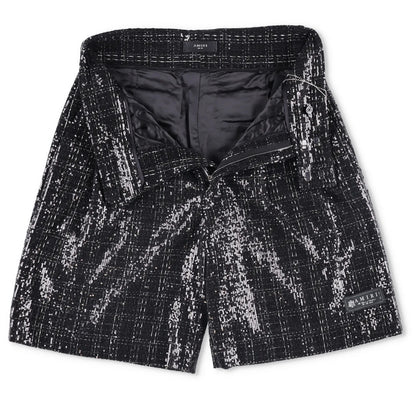 AMIRI Mens Sequin Boucle Skater Shorts Black Tweed Shiny Size 50 RRP 890 — View 7