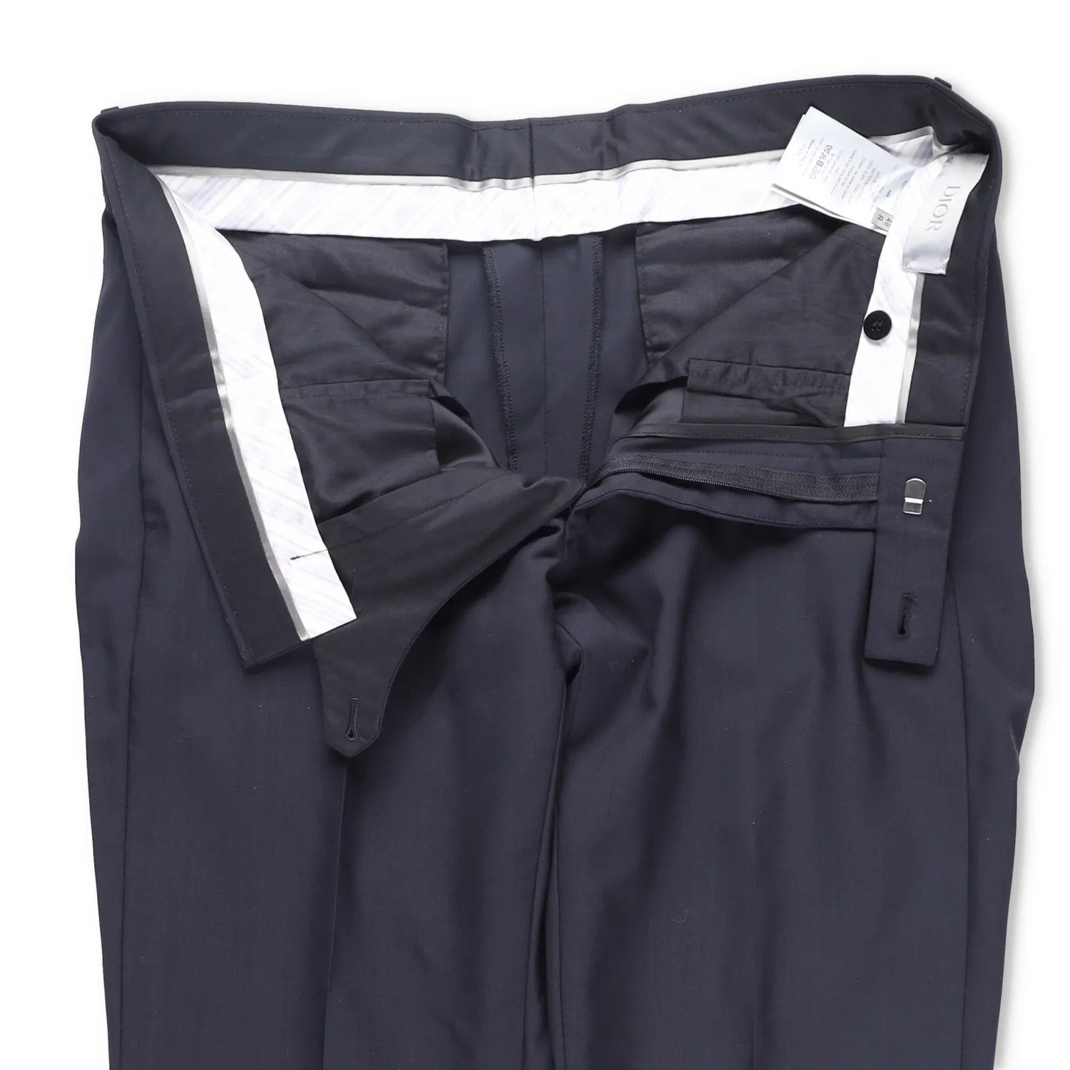 DIOR Mens Dress Pants Virgin Wool Cupro Blend Pleated Black Size 48 R RRP 400 — View 6