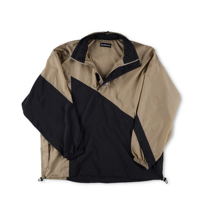 BALENCIAGA 80's Windbreaker Nylon Quarter Zip Mens Tan Size 46 RRP1200 — View 8