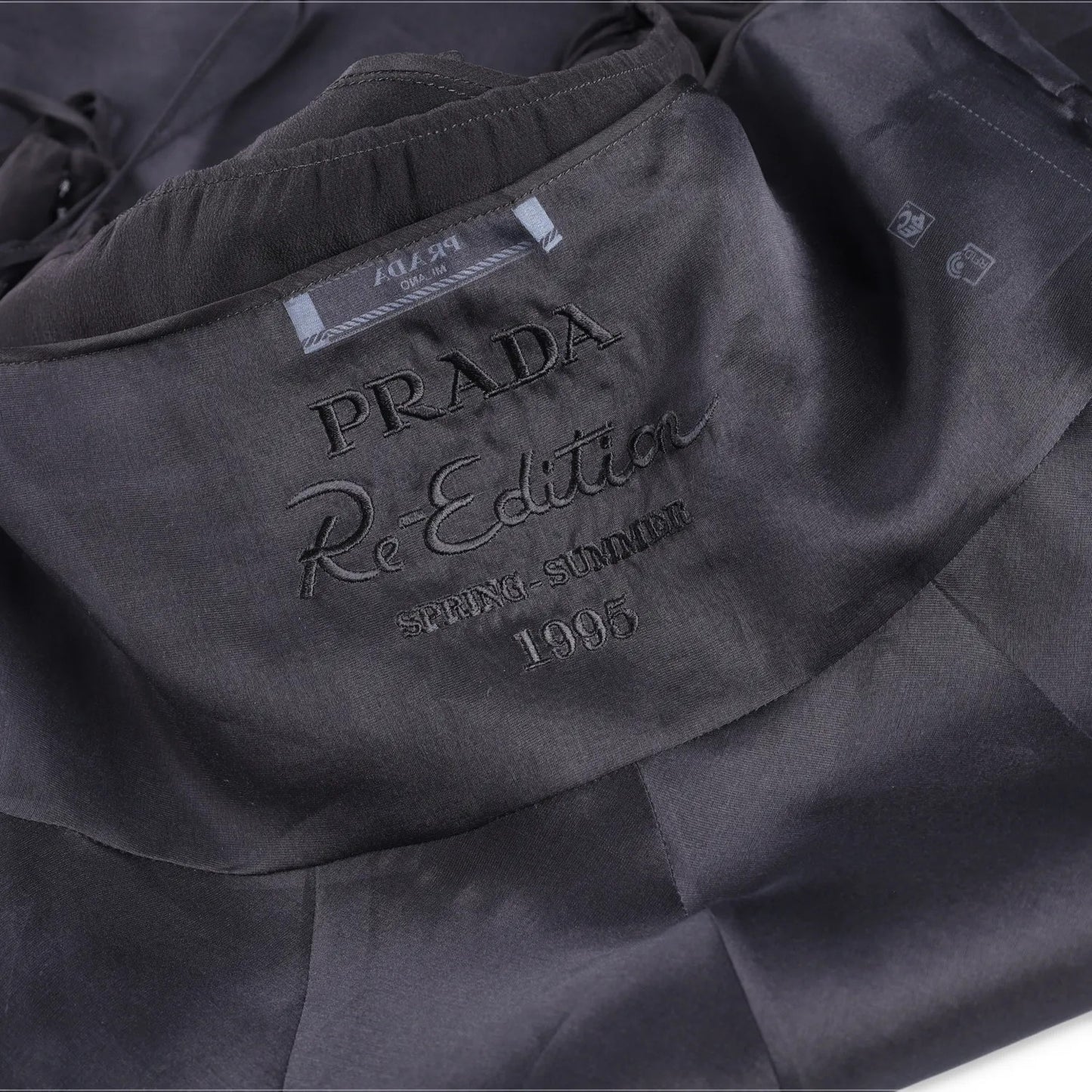 PRADA Womens Midi Dress Halter Neck Tie Sleeveless Re Edition Black 44 RRP 3060 — View 6