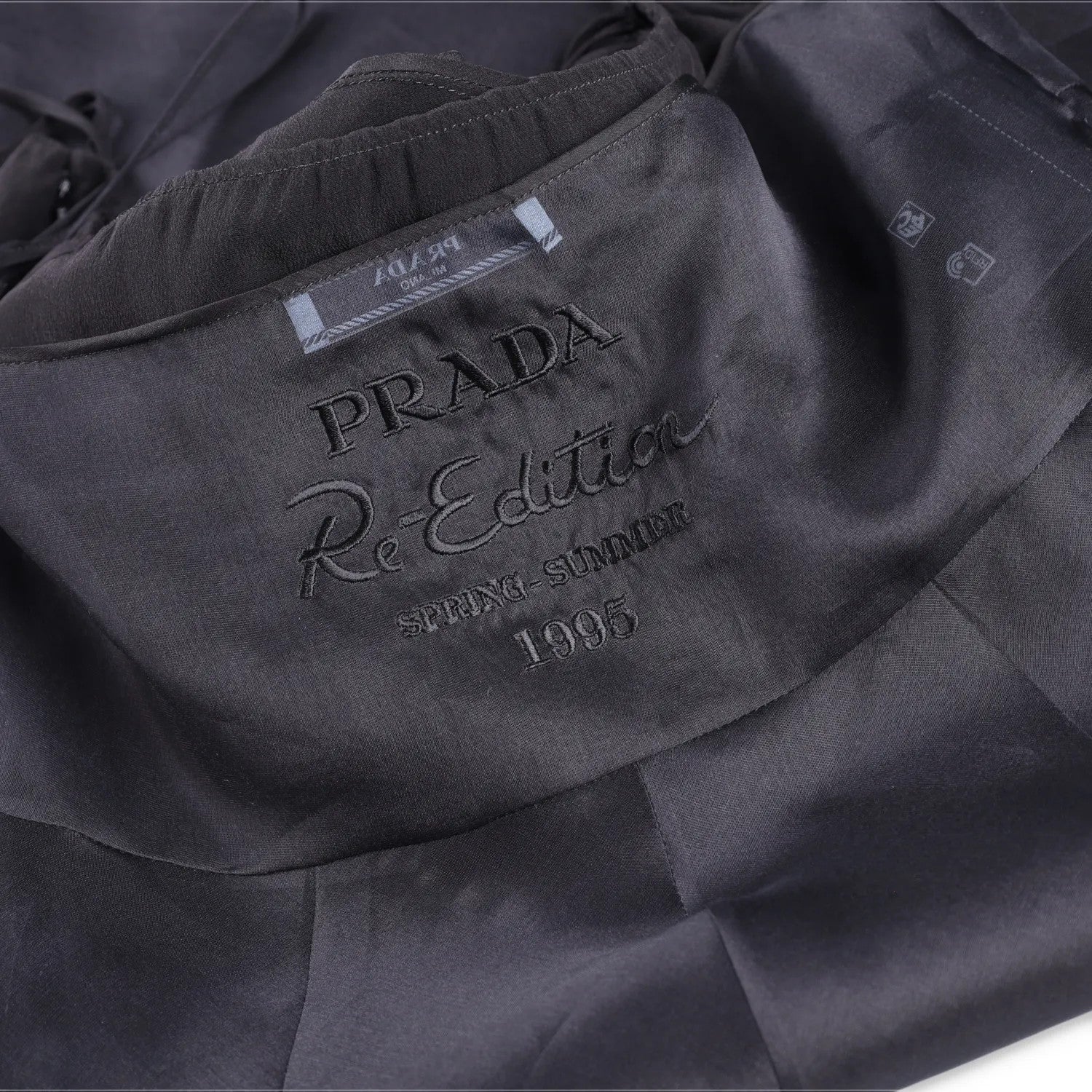 PRADA Womens Midi Dress Halter Neck Tie Sleeveless Re Edition Black 44 RRP 3060 — View 6
