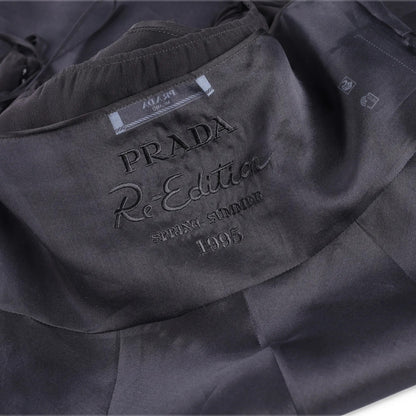 PRADA Womens Midi Dress Halter Neck Tie Sleeveless Re Edition Black 44 RRP 3060 — View 6