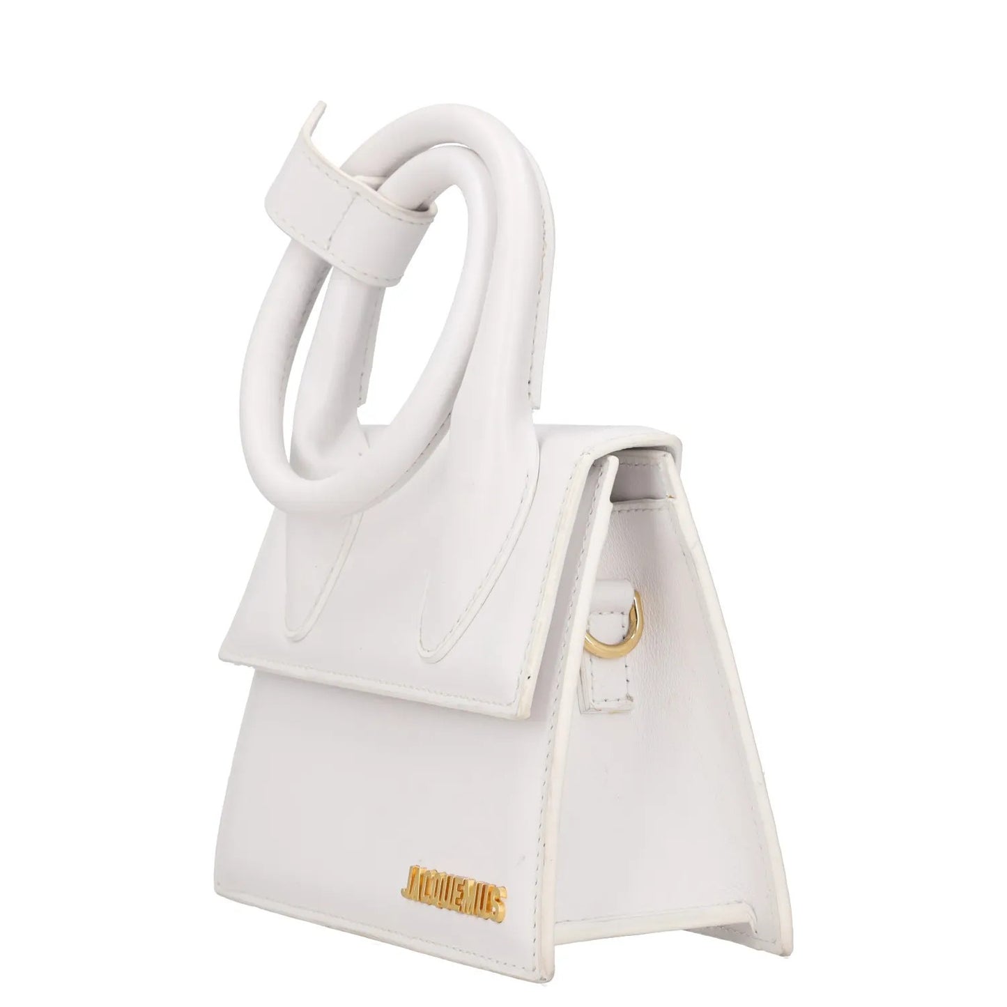 JACQUEMUS Womens Le Chiquito Noeud Leather Tote Bag White One Size RRP 745 — View 9