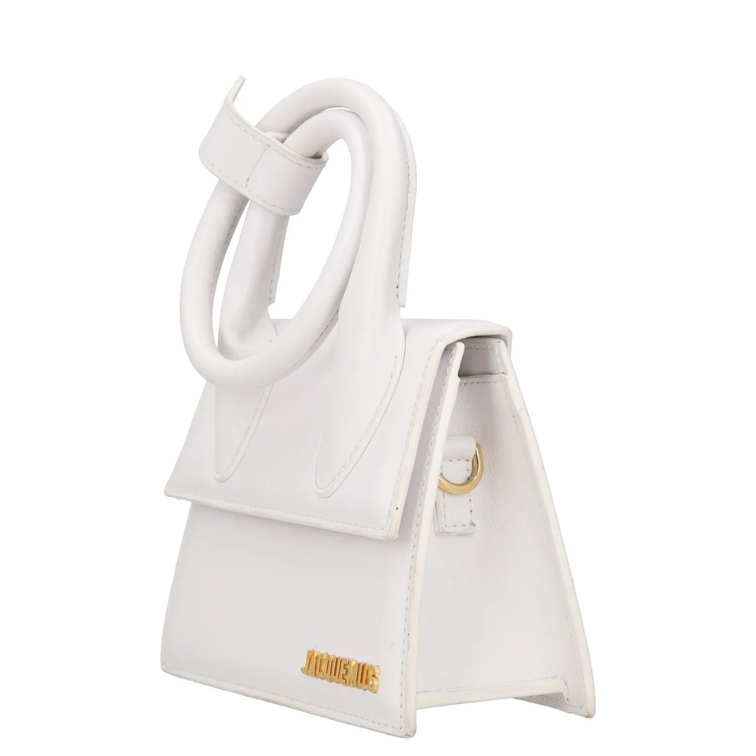 JACQUEMUS Womens Le Chiquito Noeud Leather Tote Bag White One Size RRP 745 — View 9