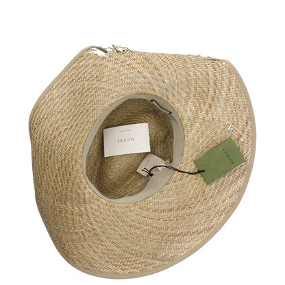 GUCCI Womens Straw Mora Hat  Fedora Beige Neutrals Buckle Size M RRP 435 — View 8