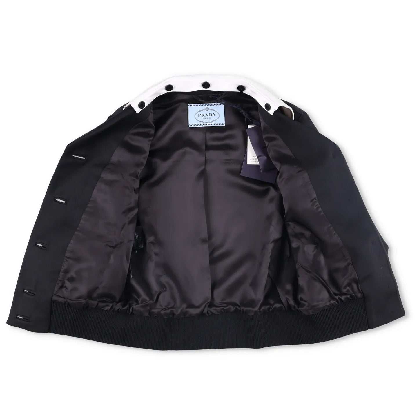 PRADA Womens Jacket Sports Collared Neck Long Sleeve Wide Lapel Black 40 RRP2638 — View 9