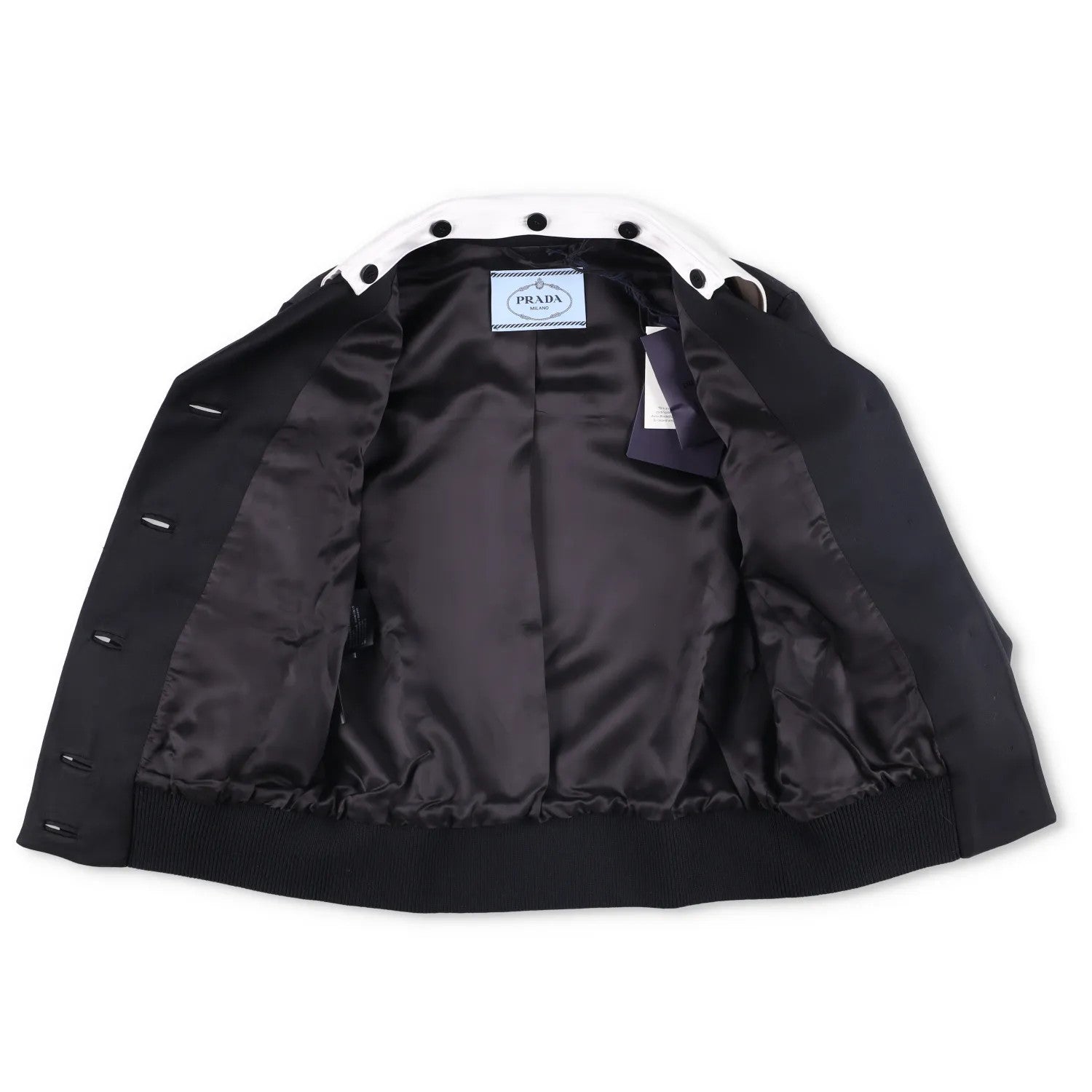 PRADA Womens Jacket Sports Collared Neck Long Sleeve Wide Lapel Black 40 RRP2638 — View 9
