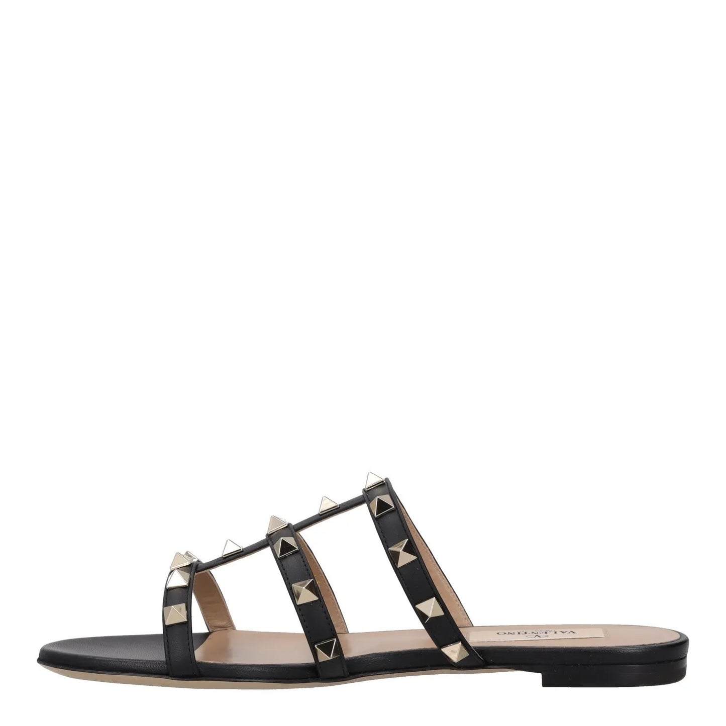 VALENTINO Womens Studded Flat Sandals Black Leather Open Toe UK 2 RRP 680 — View 4