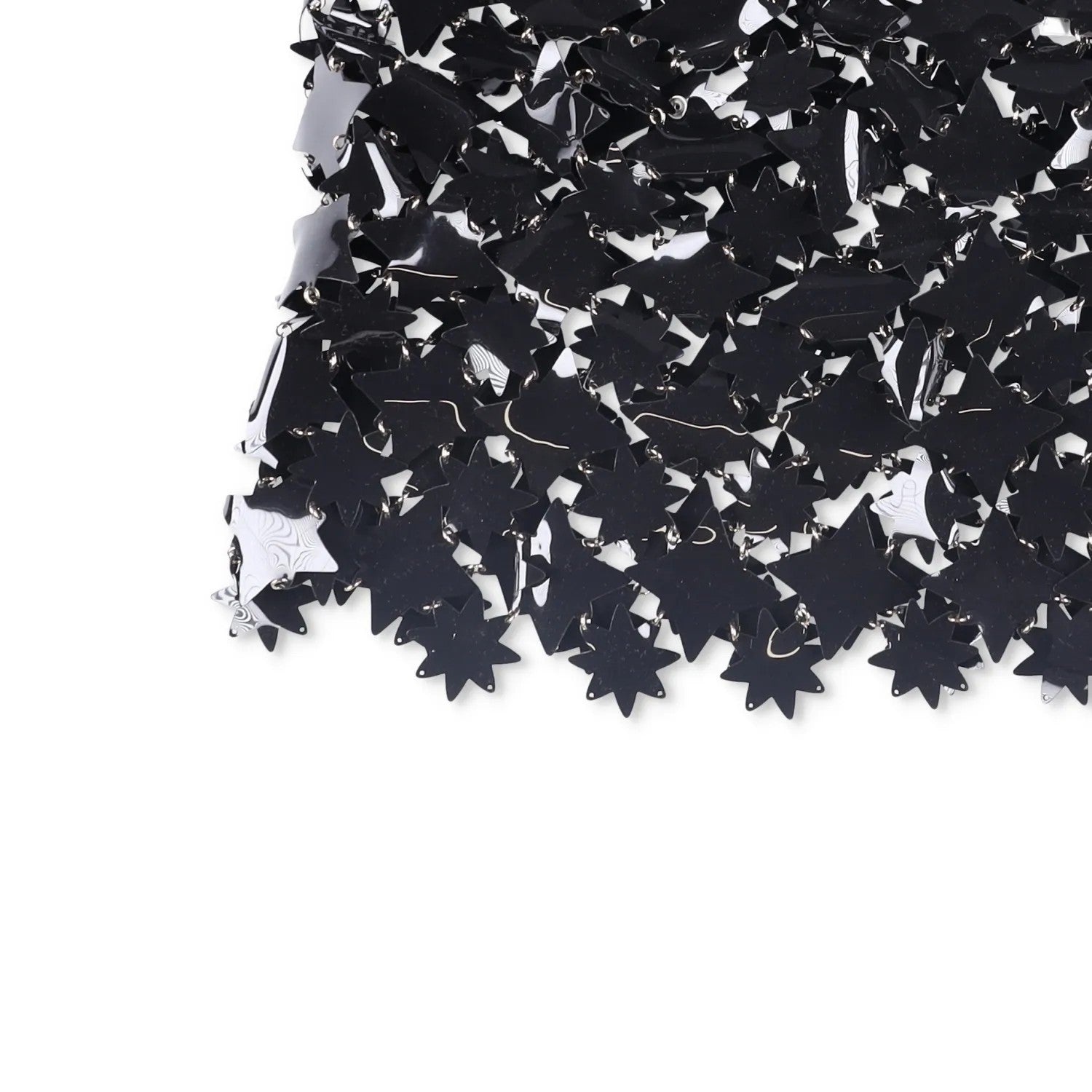 PACO RABANNE Womens Skirt Black Skirt PVC Stars Hook Eye Closure Size 38 RRP1300 — View 4