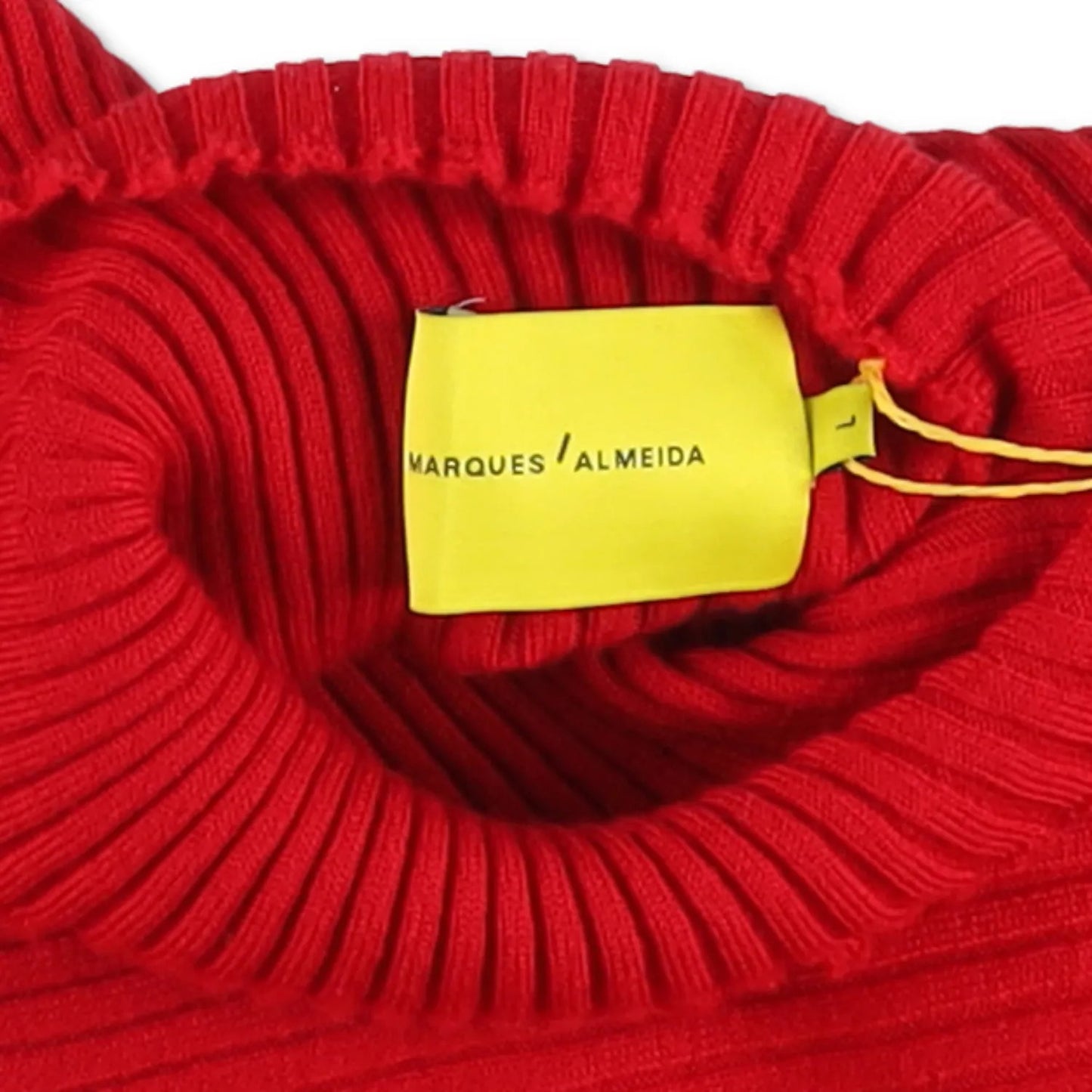 Marques'Almeida Womens Merino Wool Knitted Draped Jumper Red Asymmetric L RRP335 — View 7