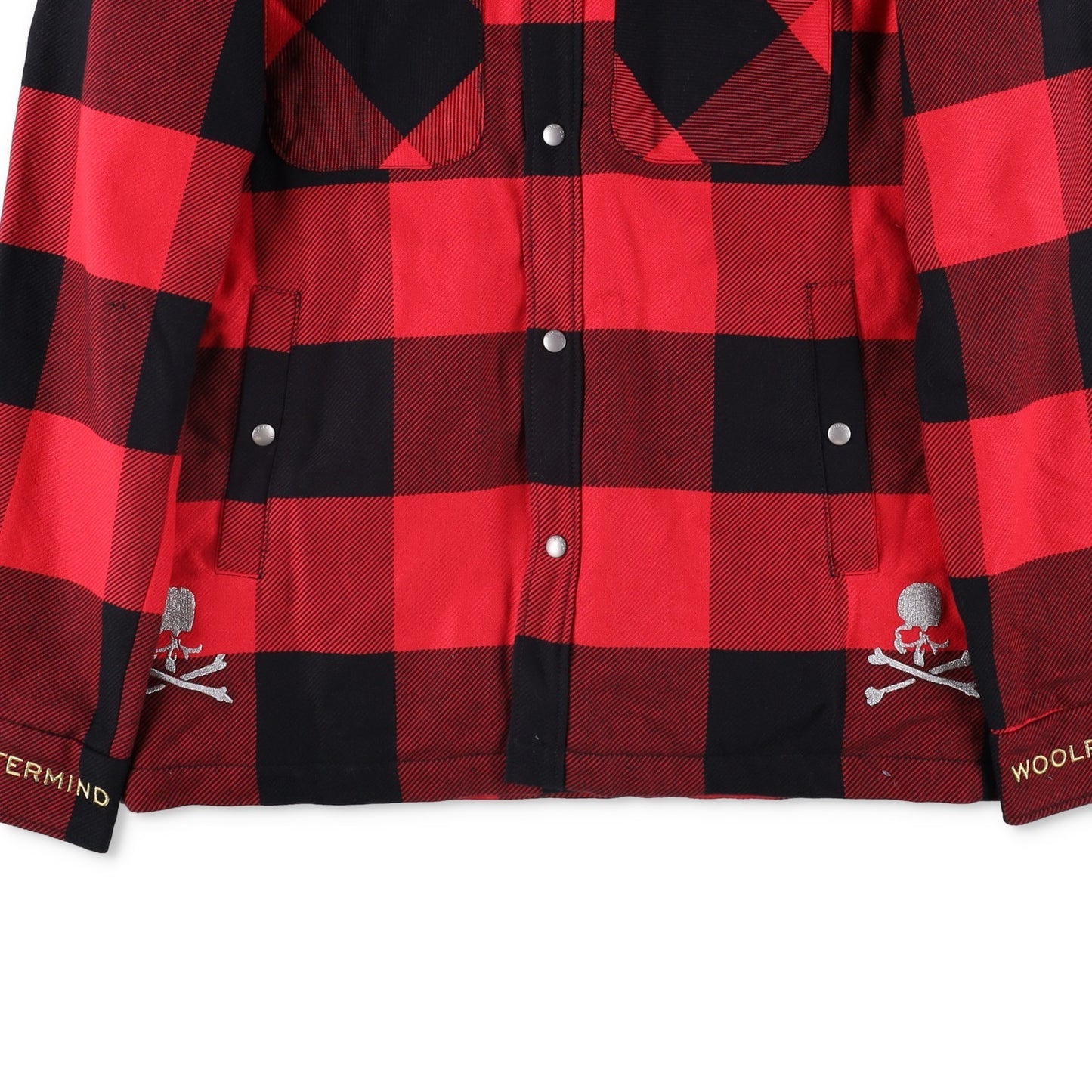 WOOLRICH X MASTERMIND Japan Buffalo Checked Jacket Red Cotton S/XS  RRP750 — View 5