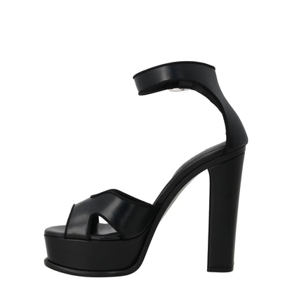 ALEXANDER MCQUEEN Womens Platform Sandal Leather Black High Heel UK 5.5 RRP 790 — View 4