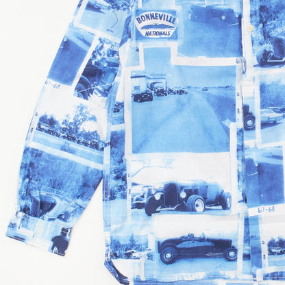 Visvim Mens Blue Dry Lakes Button Up Shirt Graphic Collared Size 1 RRP 550 — View 4