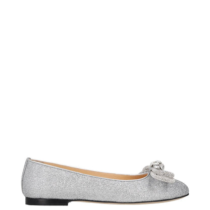 MACH & MACH Women Flats Silver Synthetic Bow Detail Slip On Round Toe UK6 RRP500