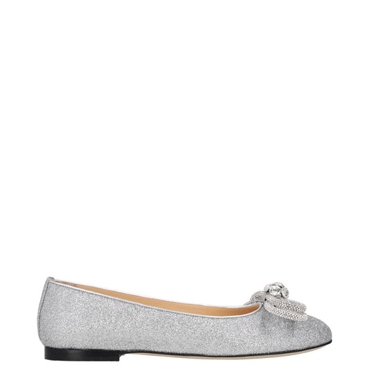 MACH & MACH Women Flats Silver Synthetic Bow Detail Slip On Round Toe UK6 RRP500