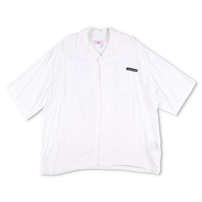 MARTINE ROSE Mens Boxy Hawaiian Shirt White Viscose Button Up Relaxed XS RRP 285