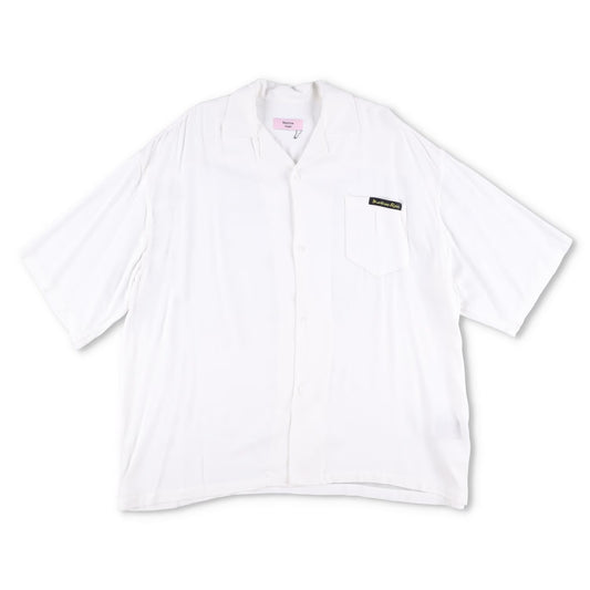 MARTINE ROSE Mens Boxy Hawaiian Shirt White Viscose Button Up Relaxed XS RRP 285
