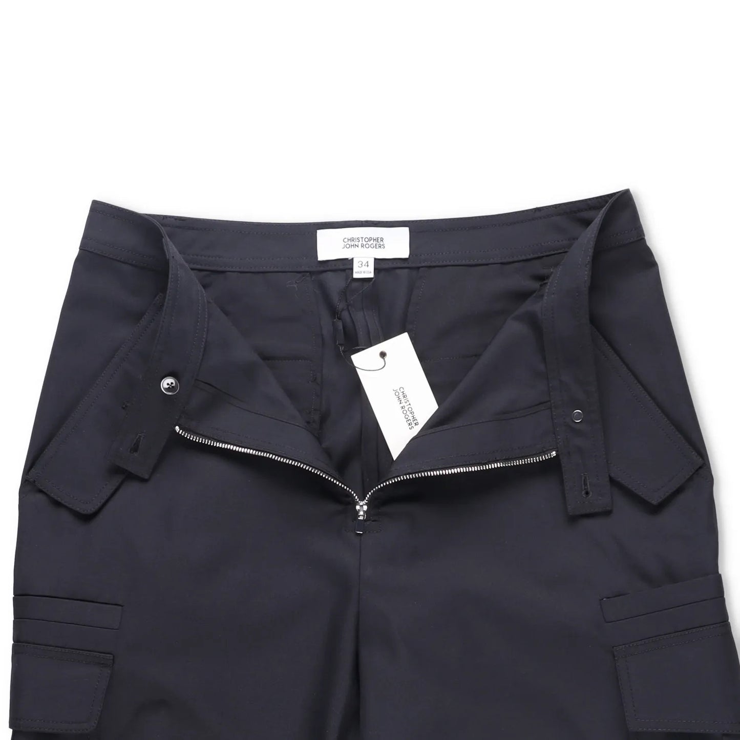 CHRISTOPHER JOHN ROGERS Women Jumbo Cargo Pant Black Wide Leg Trouser 34 RRP1160 — View 6