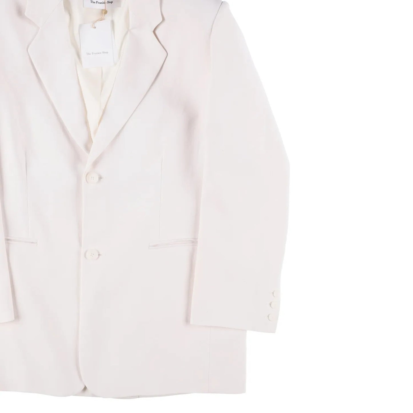 FRANKIE SHOP Womens Aiden Single Breasted Blazer Linen White Size S RRP 350 — View 5