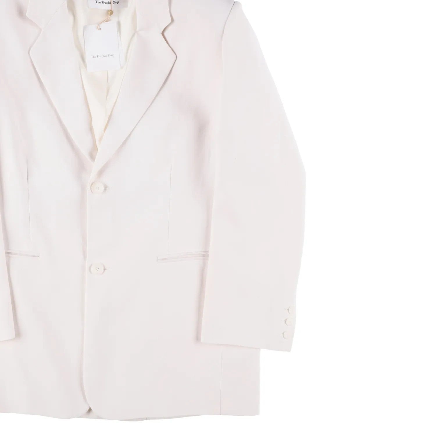FRANKIE SHOP Womens Aiden Single Breasted Blazer Linen White Size S RRP 350 — View 5