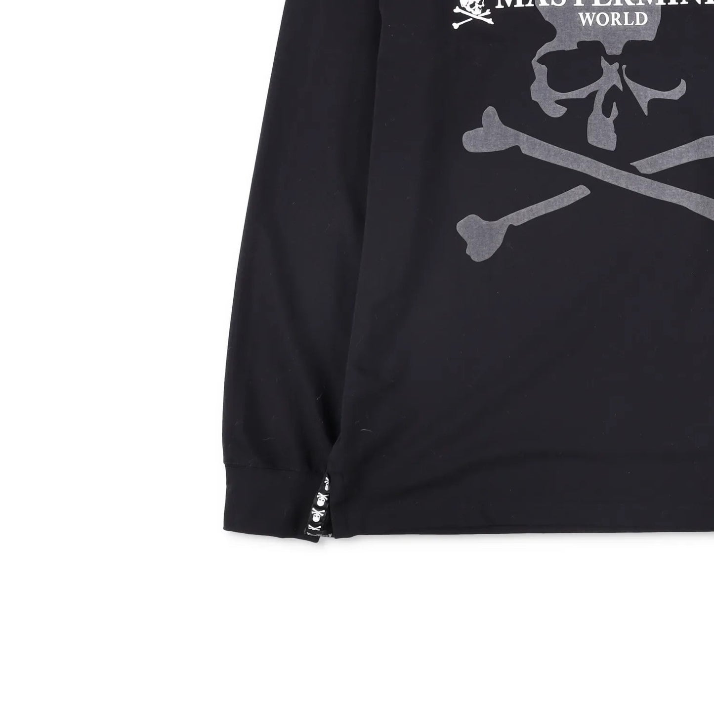 MASTERMIND Mens Jumper Cotton Black Large Print Logo Crew Neck Size L RRP 750 — View 3