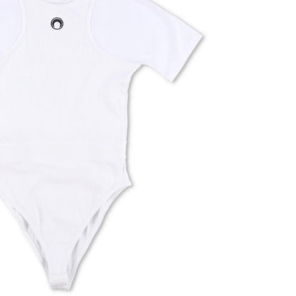 MARINE SERRE Womens Organic Cotton Bodysuit One-Piece White Size M RRP 260 — View 4