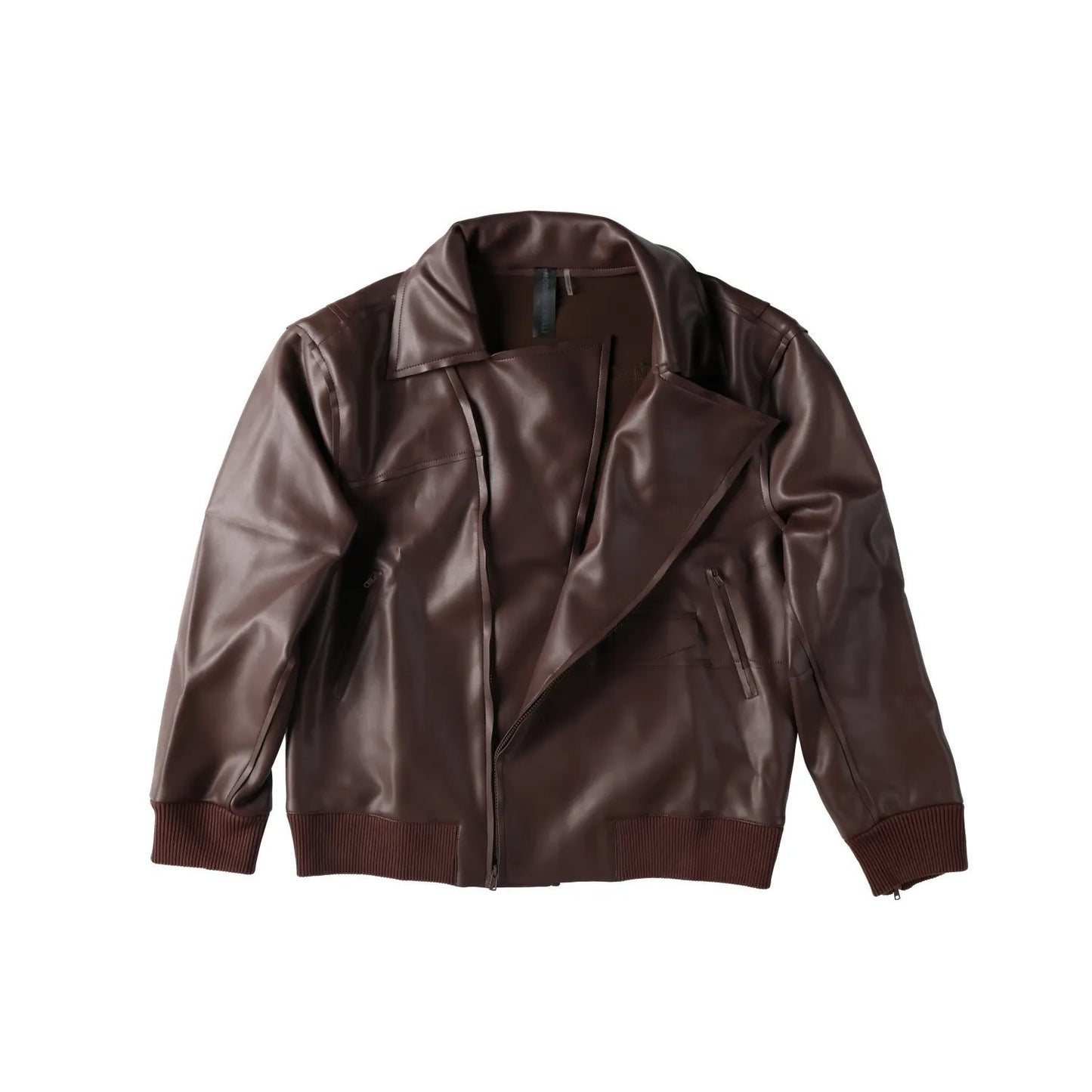 NORMA KAMALI Womens Oversized Moto Jacket Chocolate Core Front Zip M - 38 RRP274 — View 9
