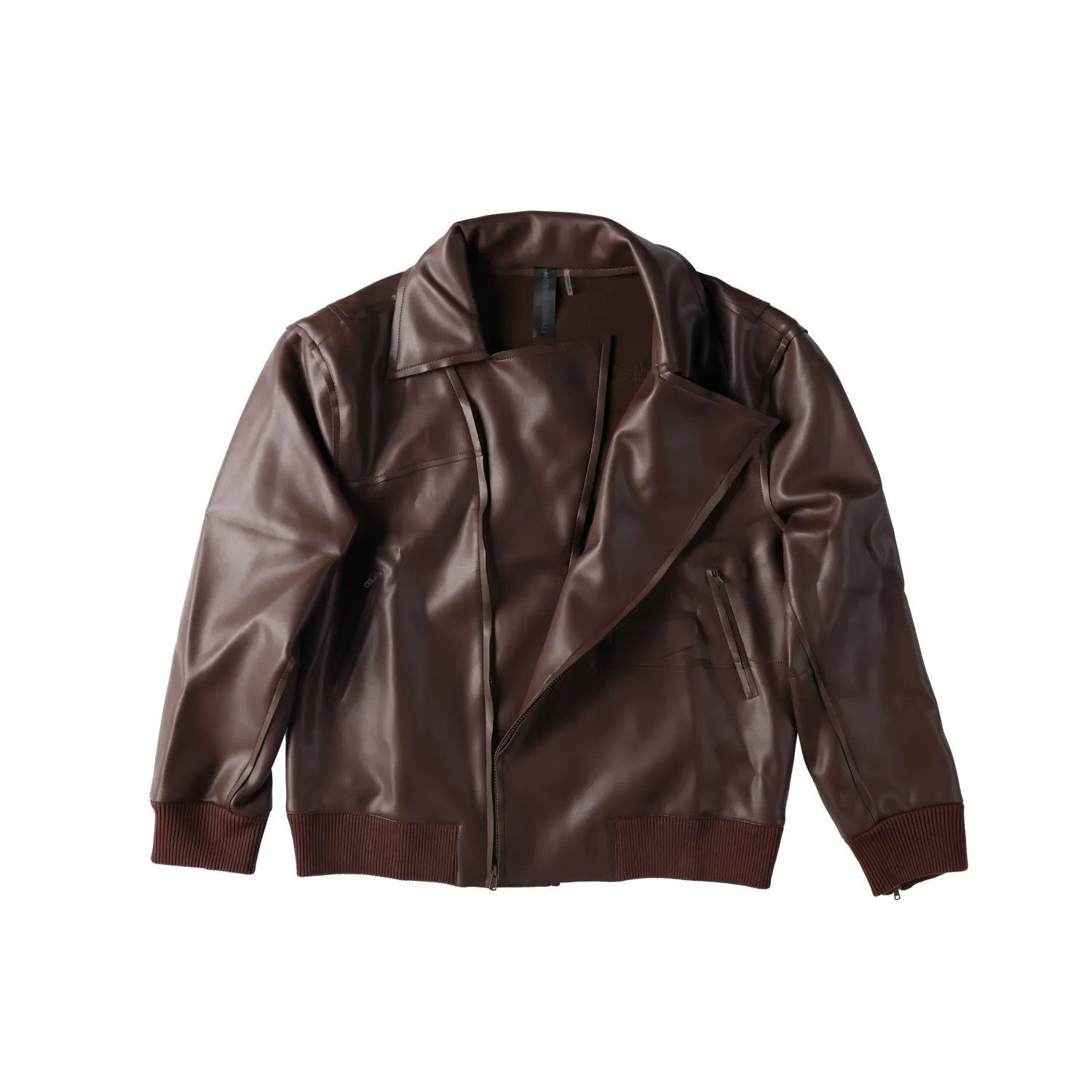 NORMA KAMALI Womens Oversized Moto Jacket Chocolate Core Front Zip M - 38 RRP274 — View 9