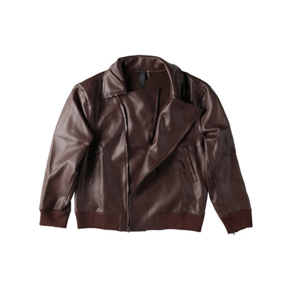 NORMA KAMALI Womens Oversized Moto Jacket Chocolate Core Front Zip M - 38 RRP274 — View 9