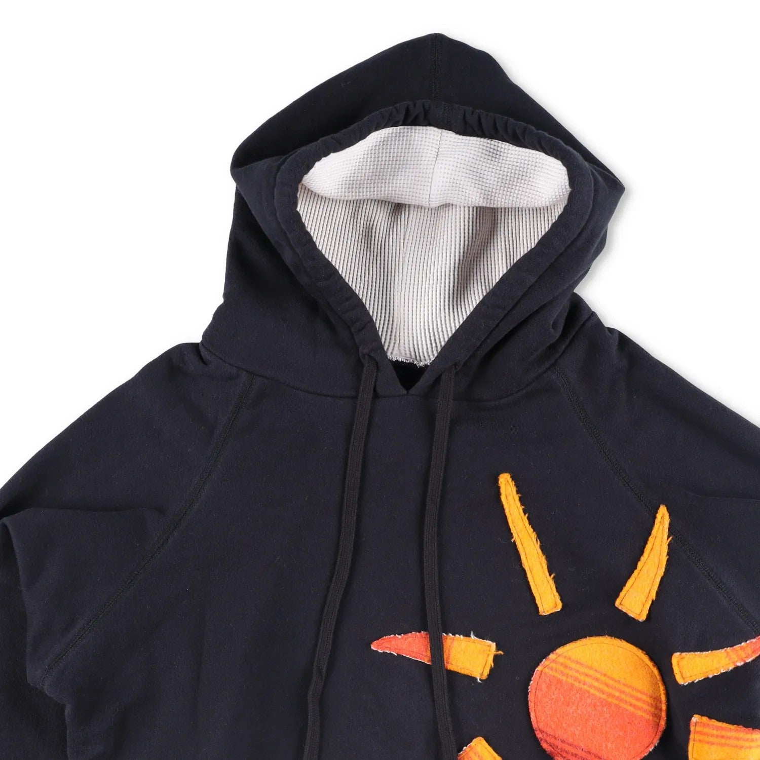 GREG LAUREN Mens Hoodie Cotton Fleece Embroidered Sun Design Size 2 RRP 850 — View 2