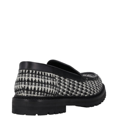 MANOLO BLAHNIK Womens Tweed Loafers Black Grey Leather Slip On UK 7 RRP 725 — View 6