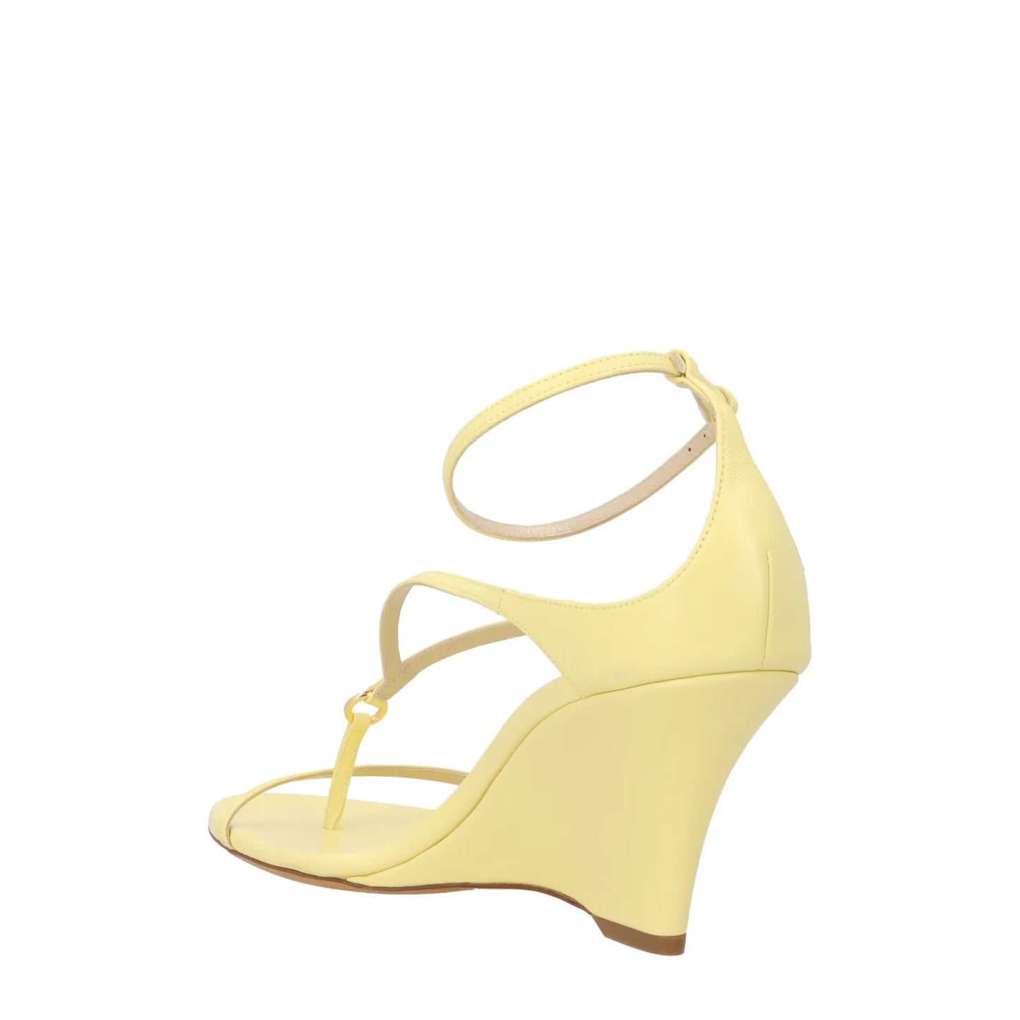 KHAITE Womens Marion Wegde Heel Sandal Leather Strappy Yellow UK 5 RRP 1020 — View 5