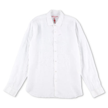 ORLEBAR BROWN Mens Giles White Button-Up Shirt Long Sleeve Collared XXL RRP 245