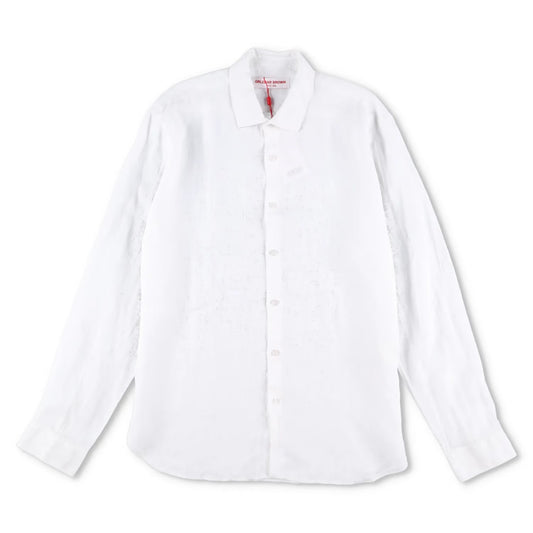 ORLEBAR BROWN Mens Giles White Button-Up Shirt Long Sleeve Collared XXL RRP 245