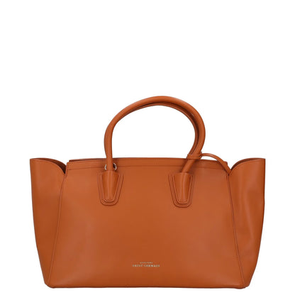 ATELIERS SAINT GERMAIN Womens Satchel Top Handle Bag Brown Leather L RRP689