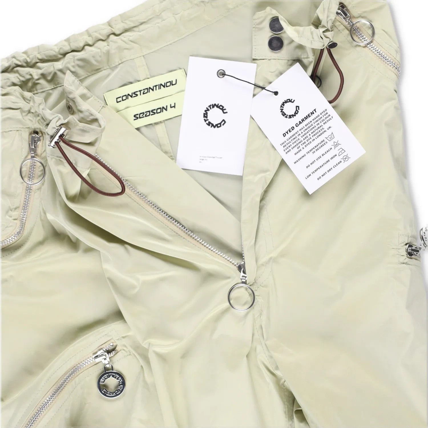 CHARLIE CONSTANTINOU Mens Nylon Essential Trousers Baggy Green M - L RRP 550 — View 6