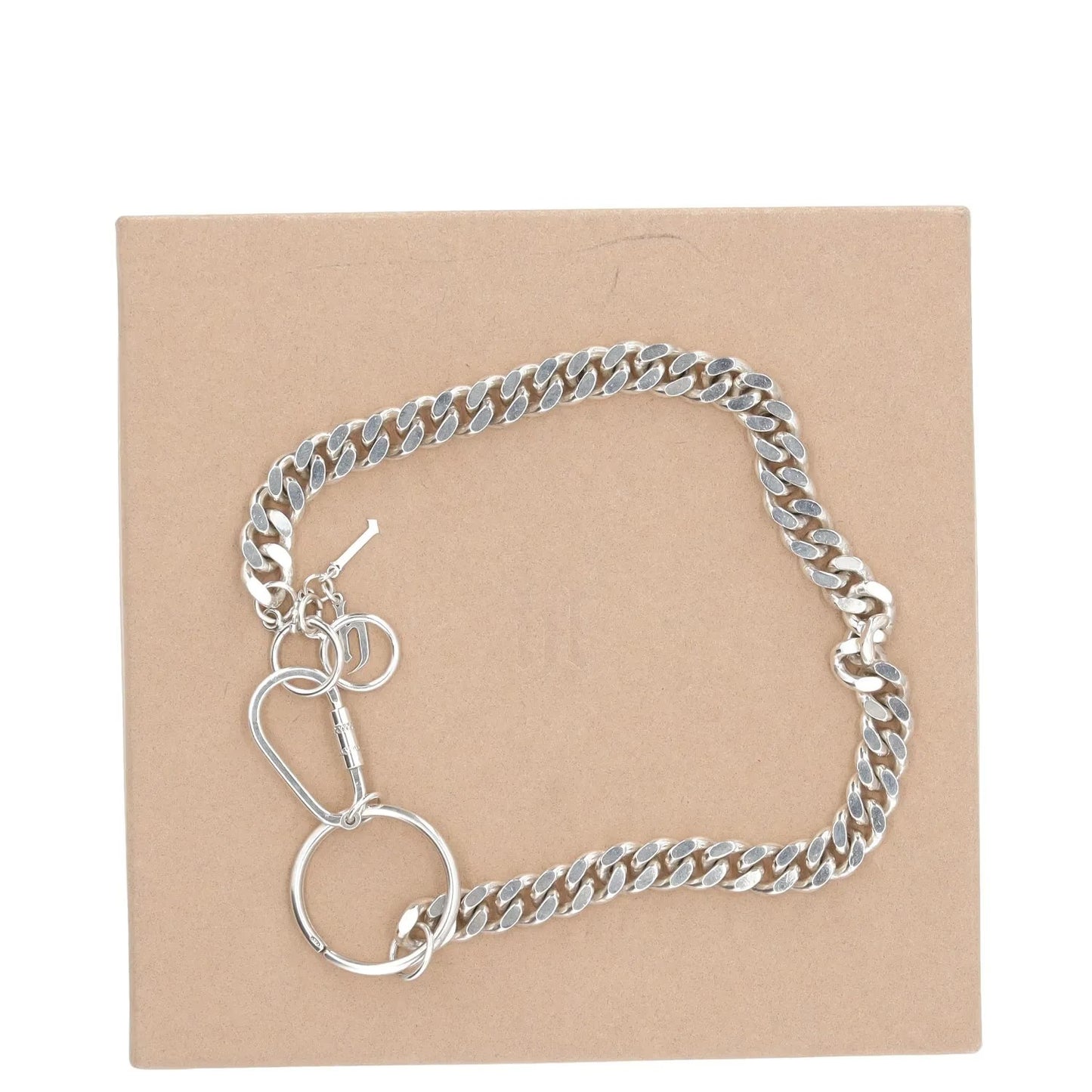 HATTON LABS Mens Choker Necklace Curb Chain Silver Charms Size 40 cm RRP 350 — View 2