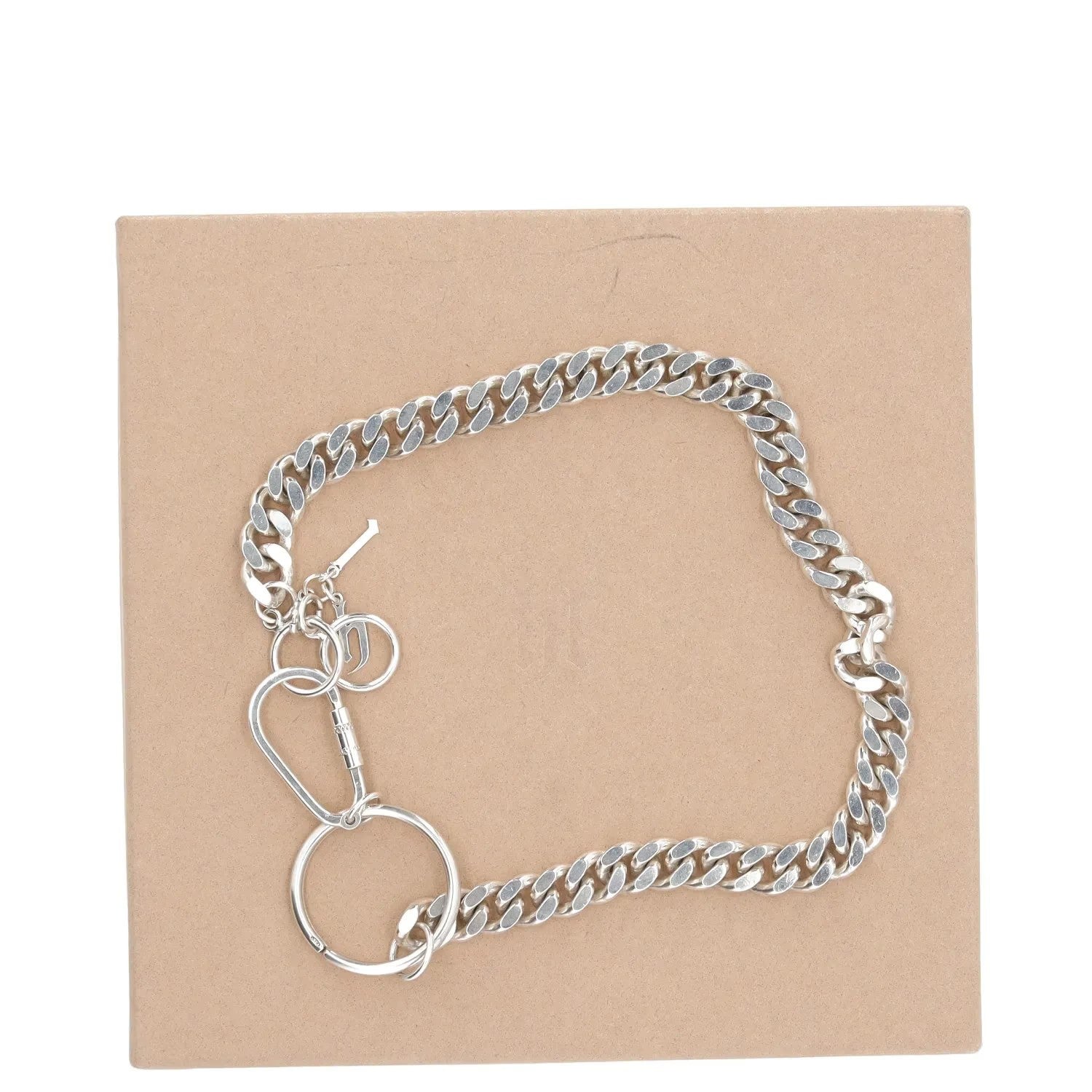HATTON LABS Mens Choker Necklace Curb Chain Silver Charms Size 40 cm RRP 350 — View 2