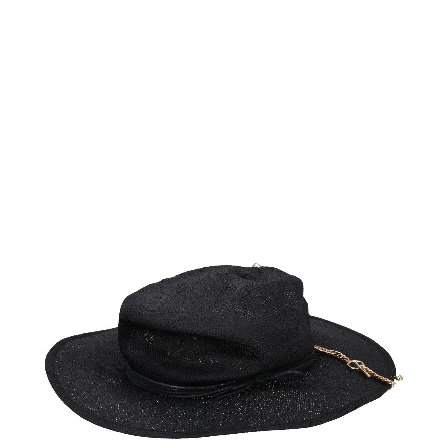 RUSLAN BAGINSKIY Womens Chain Strap Fedora Hat Black Chain Strap Size L RRP 363 — View 6