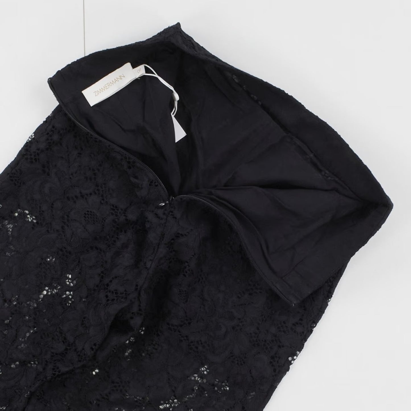 ZIMMERMANN Womens Matchmaker Lace Wide Leg Trousers Black High Rise XS RRP 550 — View 9