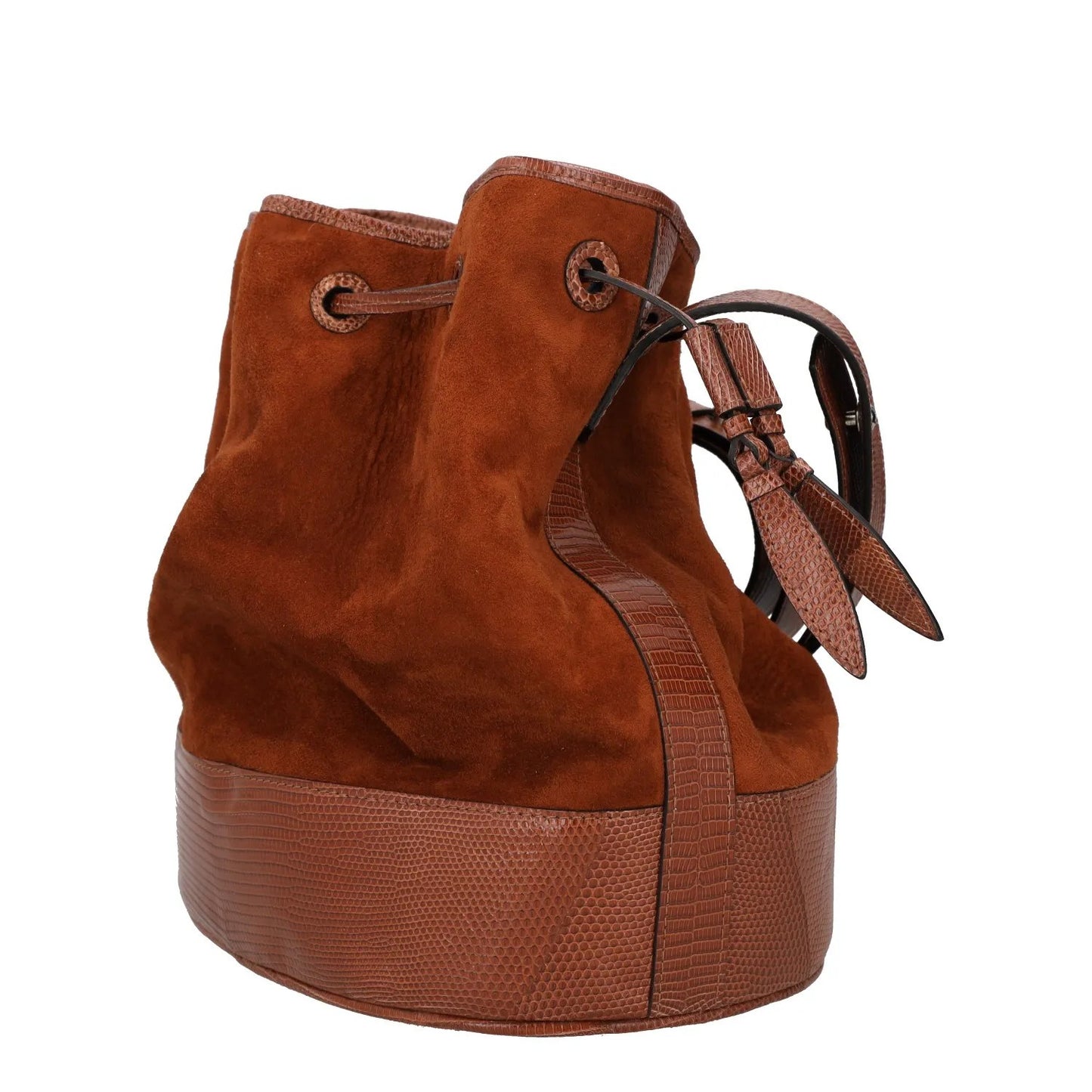 HUNTING SEASON Womens Shoulder Bag Brown Leather Drawstring OS RRP 855 — View 2