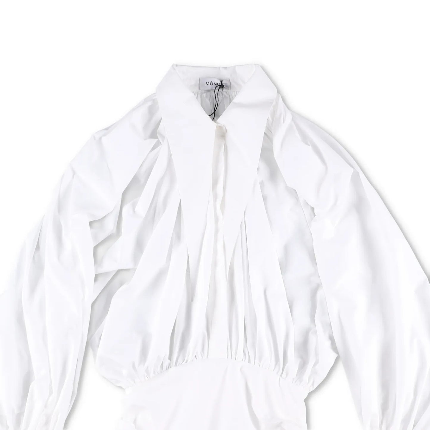 MONOT Womens Long Sleeve Big Lapel Shirt Mini Dress White Collared Size 2 RRP839 — View 2
