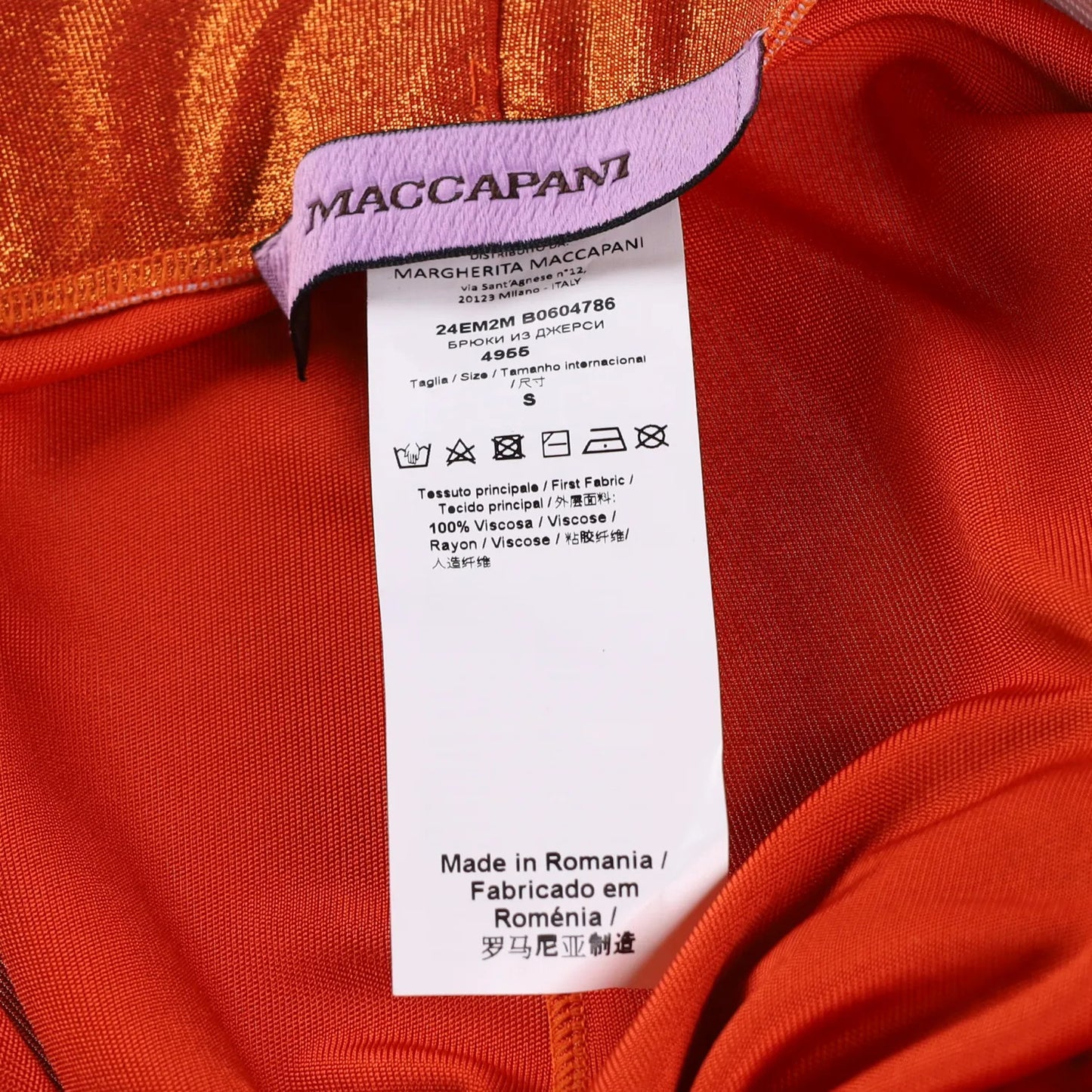 MACCAPANI Womens Lurex The Easy Pant Flared Trousers Orange Size S RRP 490 — View 5