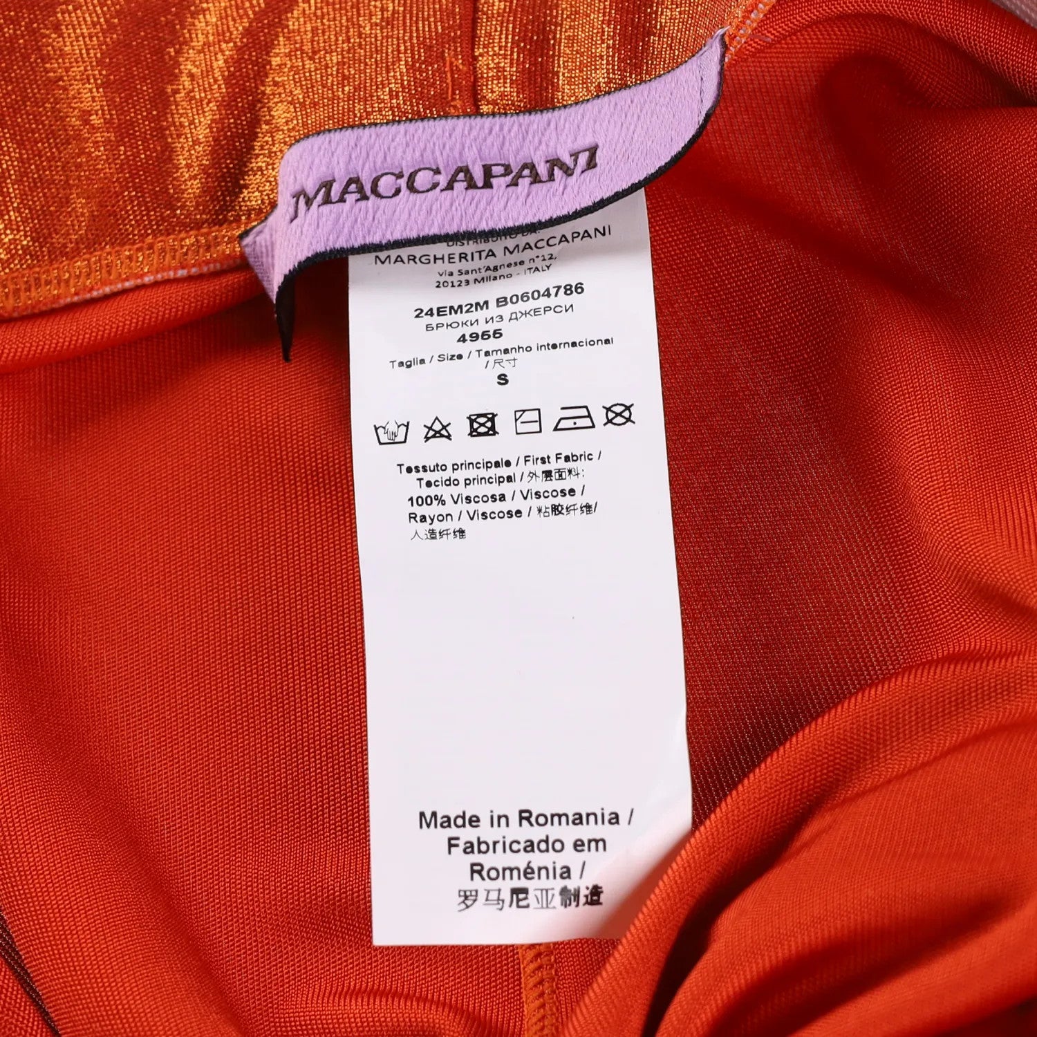 MACCAPANI Womens Lurex The Easy Pant Flared Trousers Orange Size S RRP 490 — View 5