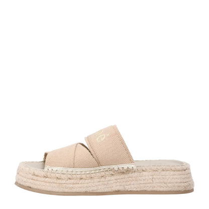 CHLOE Womens Mila Espadrille Flatform Slipper Beige Canvas Open Toe UK 5 RRP 462 — View 4