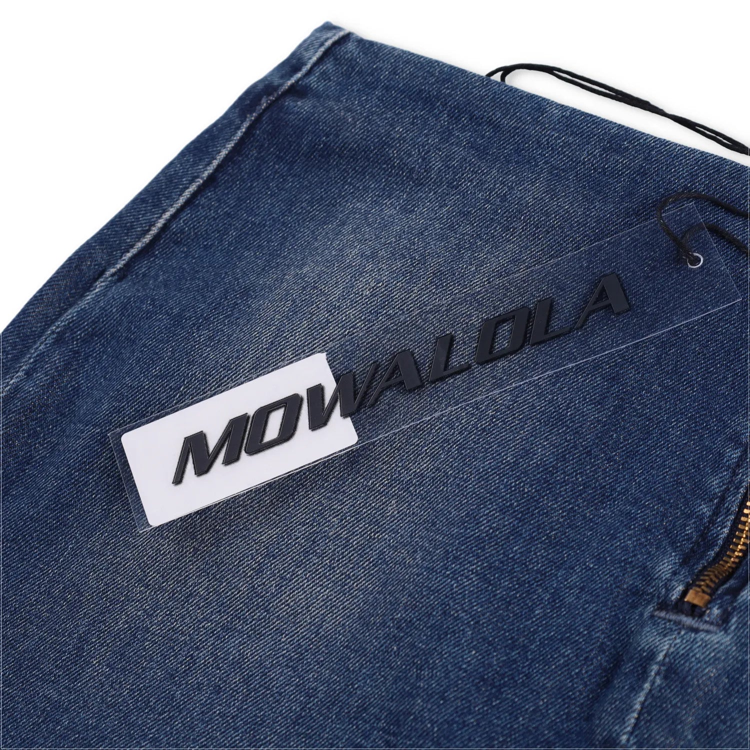 MOWALOLA Womens Embossed Denim Mini Skirt Blue Short Light Wash Size L RRP 320 — View 7