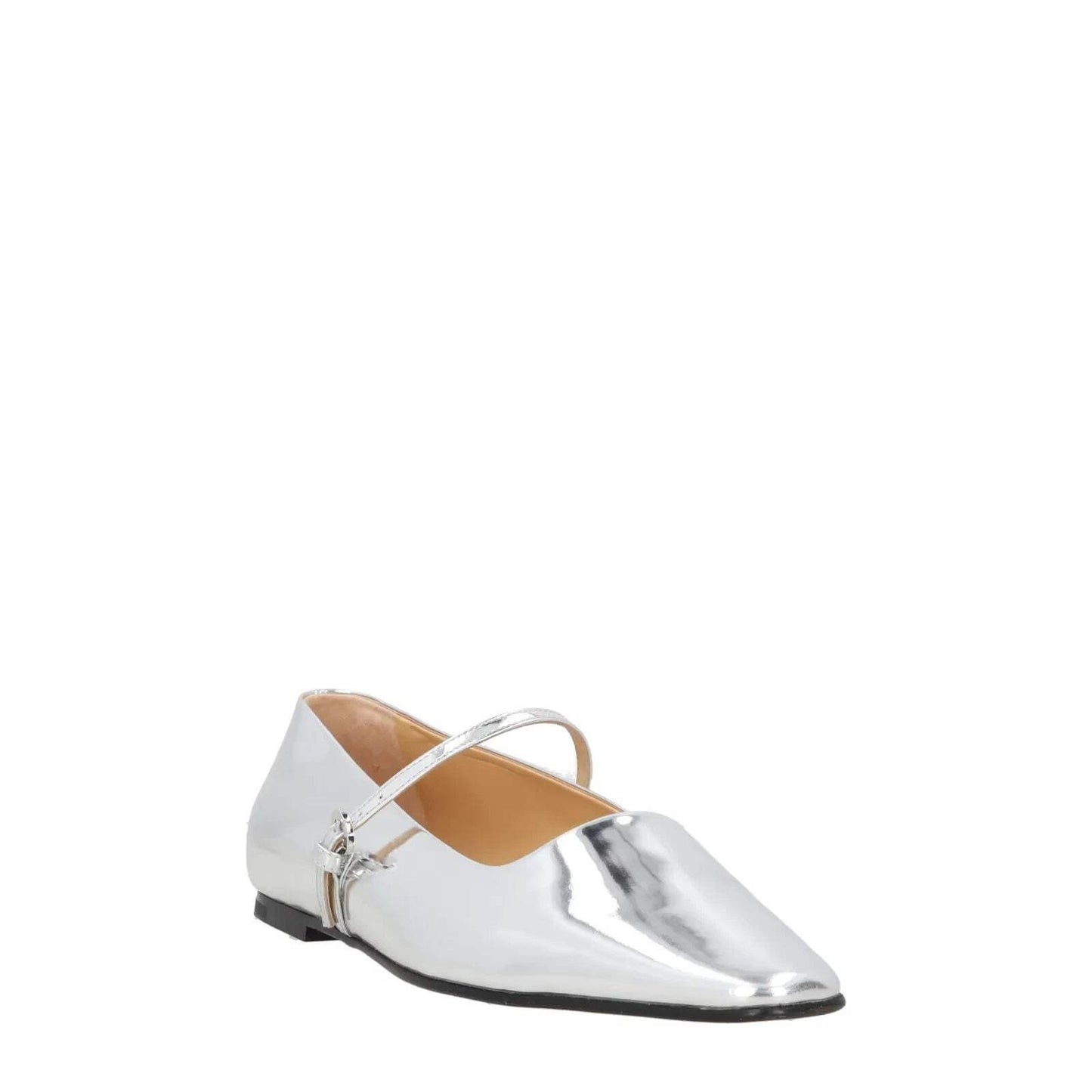 DEAR FRANCES Womens Mary Ballet Flats Silver Patent Leather Buckle UK 5 RRP 389 — View 2